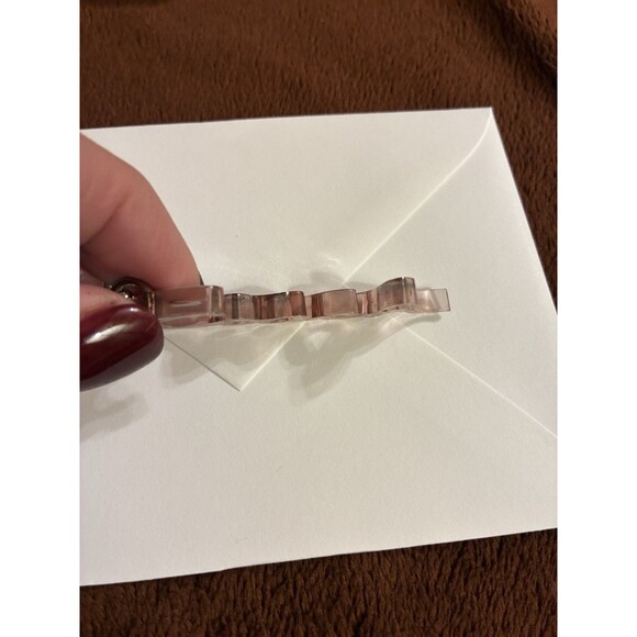 Coach Rosegold Pink Script Plastic Key Fob Bag Charm Keychain Hang Tag - Picture 4 of 5